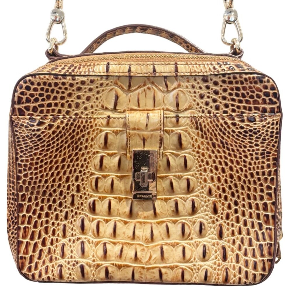 Brahmin Evie Toasted Melbourne Embossed Leather Crossbody